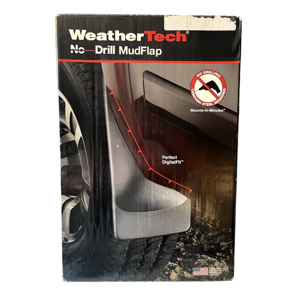 WeatherTech No Drill 2007-20014 Chevy Silverado Black Mud Flaps - Picture 1 of 4